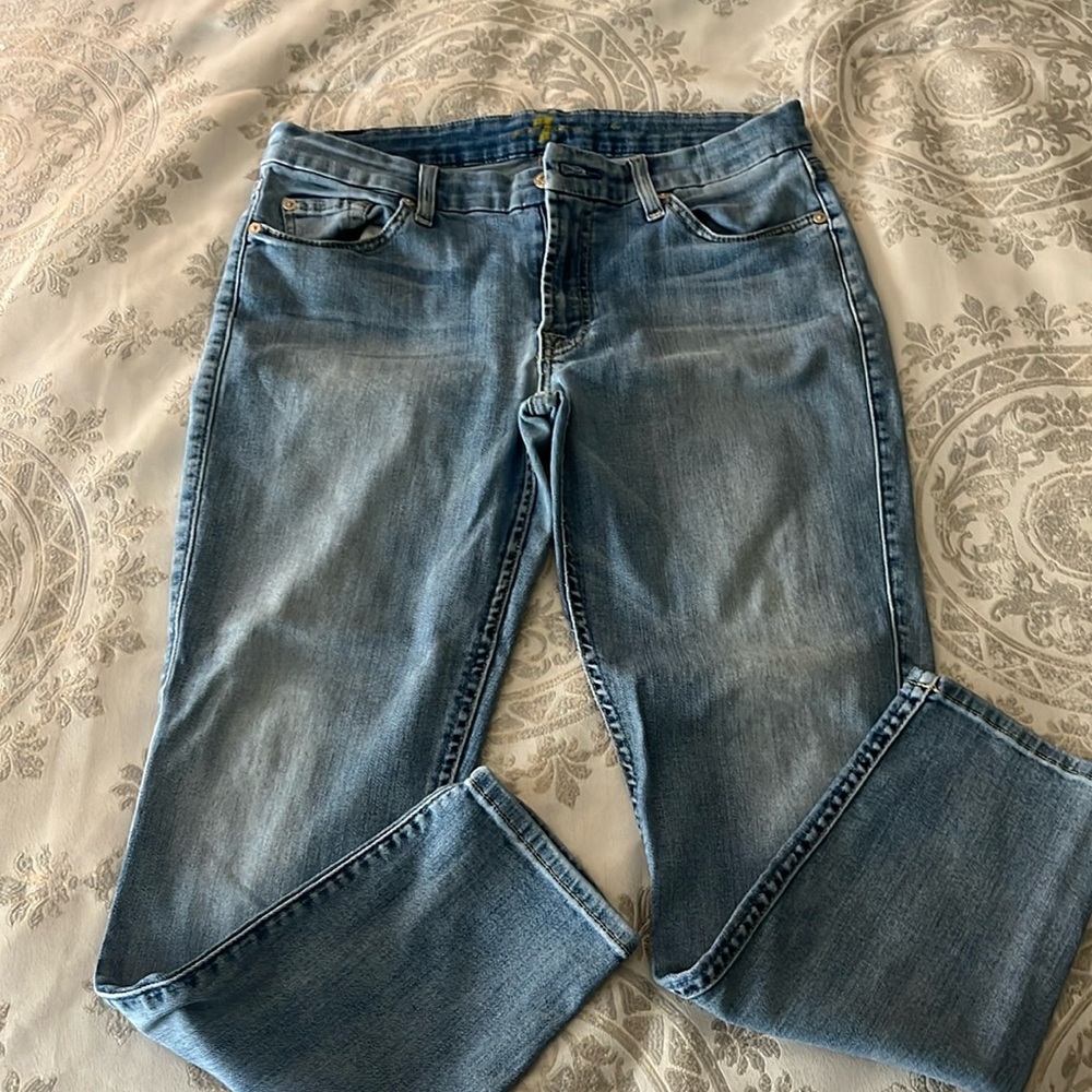 7 For All Mankind Skinny Crop Light Wash Jeans